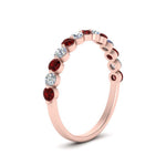 Load image into Gallery viewer, shared-single-prong-half-way-wedding-band-with-ruby-in-rose-gold-FD9478B(0.50ct)GRUDR-NL-RG
