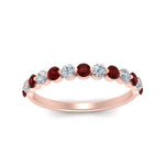 Load image into Gallery viewer, shared-single-prong-half-way-wedding-band-with-ruby-in-rose-gold-FD9478B(0.50ct)GRUDR-NL-RG
