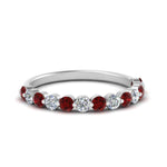 Load image into Gallery viewer, shared-single-prong-half-way-wedding-band-with-ruby-in-white-gold-FD9478B(0.50ct)GRUDR-NL-WG

