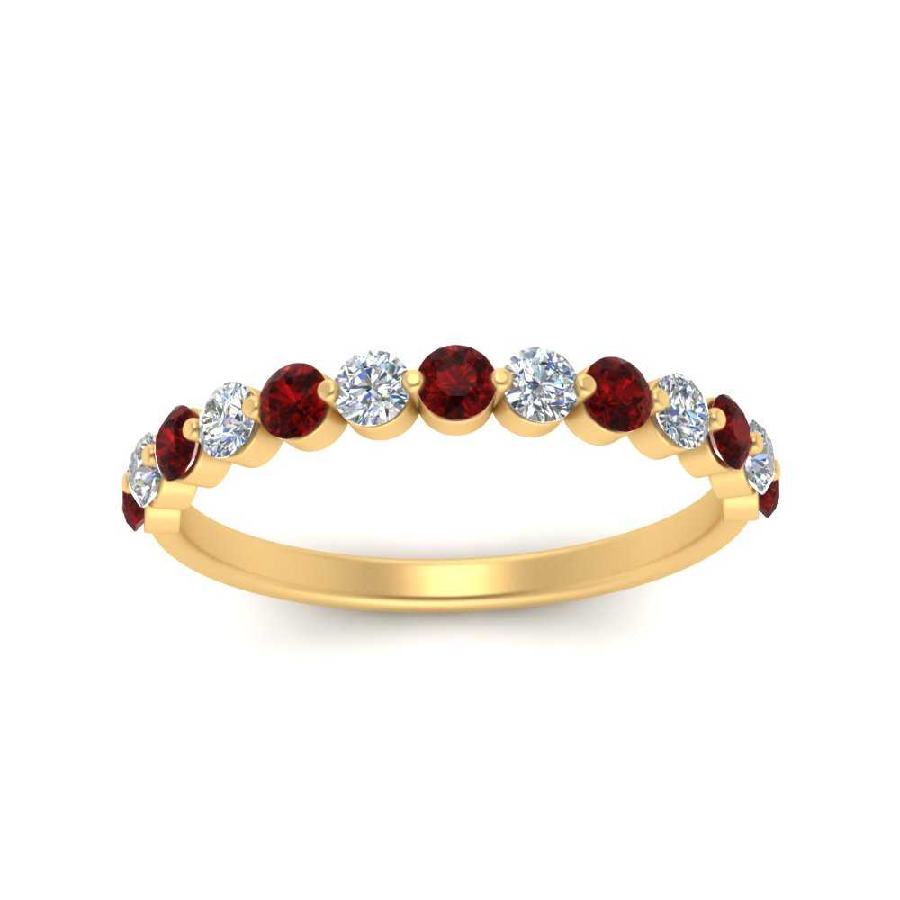 shared-single-prong-half-way-wedding-band-with-ruby-in-yellow-gold-FD9478B(0.50ct)GRUDR-NL-YG