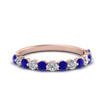 Load image into Gallery viewer, shared-single-prong-half-way-wedding-band-with-sapphire-in-rose-gold-FD9478B(0.50ct)GSABL-NL-RG
