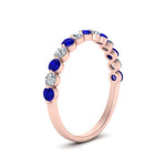 Load image into Gallery viewer, shared-single-prong-half-way-wedding-band-with-sapphire-in-rose-gold-FD9478B(0.50ct)GSABL-NL-RG
