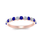 Load image into Gallery viewer, shared-single-prong-half-way-wedding-band-with-sapphire-in-rose-gold-FD9478B(0.50ct)GSABL-NL-RG
