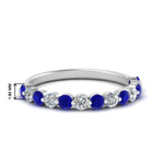 Load image into Gallery viewer, shared-single-prong-half-way-wedding-band-with-sapphire-in-white-gold-FD9478B(0.50ct)GSABL-NL-WG
