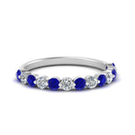 Load image into Gallery viewer, shared-single-prong-half-way-wedding-band-with-sapphire-in-white-gold-FD9478B(0.50ct)GSABL-NL-WG
