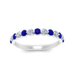 Load image into Gallery viewer, shared-single-prong-half-way-wedding-band-with-sapphire-in-white-gold-FD9478B(0.50ct)GSABL-NL-WG
