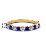 Load image into Gallery viewer, shared-single-prong-half-way-wedding-band-with-sapphire-in-yellow-gold-FD9478B(0.50ct)GSABL-NL-YG
