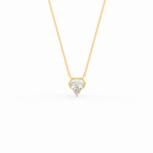 Shield Diamond Solitaire Pendant