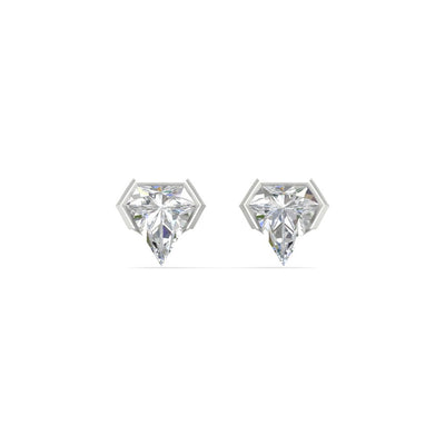 Specialty Geometric Cut Shield Lab Diamond Stud Earrings (F-G | VS1)