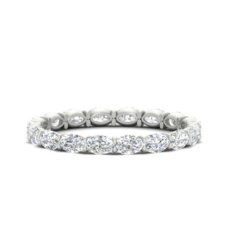 2 Carat Oval Shaped Sideways Full Eternity Wedding Ring