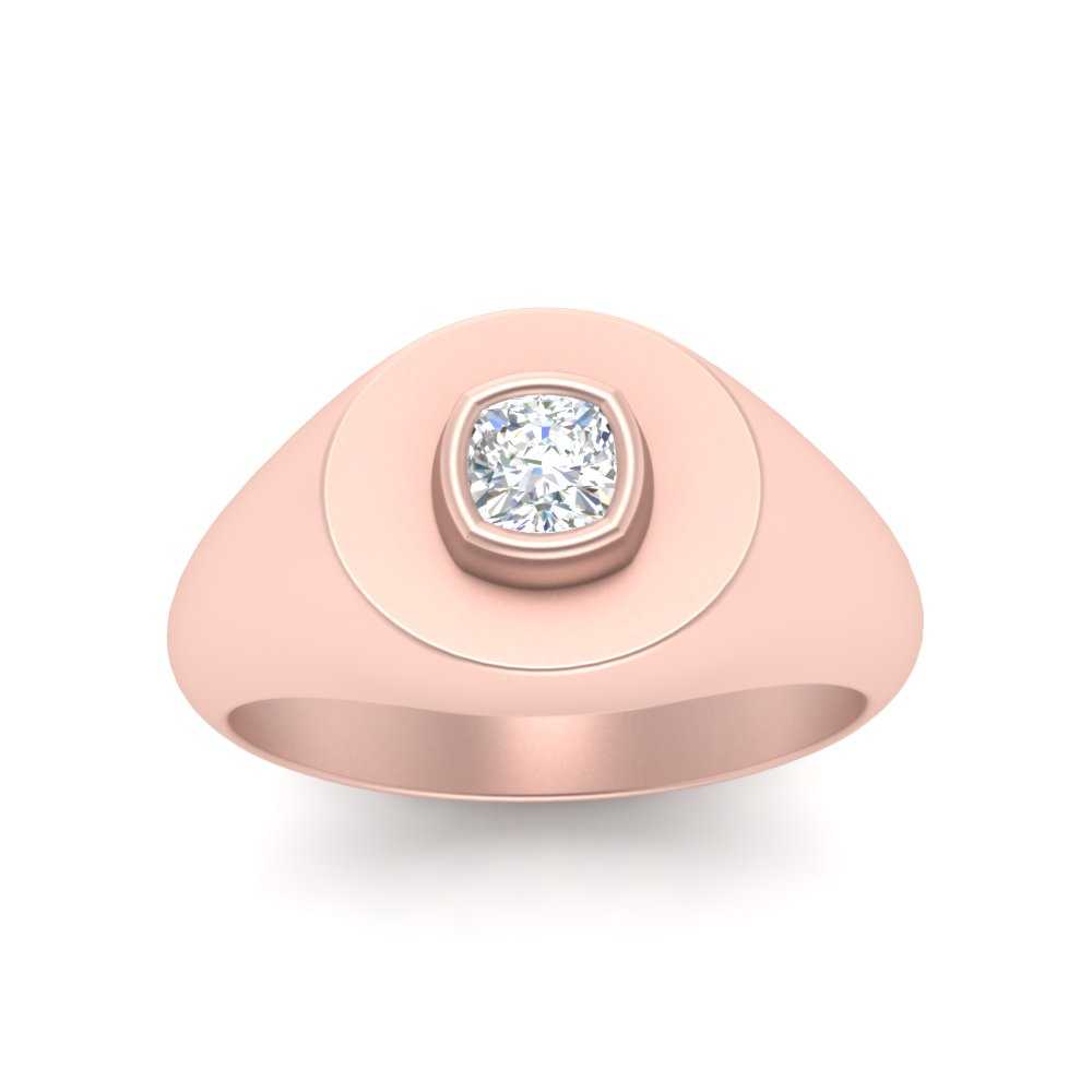 Signet Ring Cushion Cut