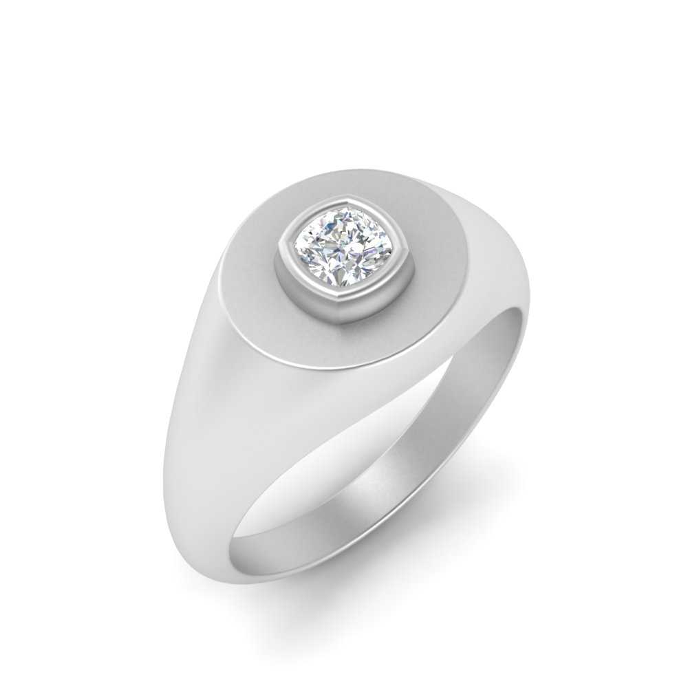 Signet Ring Cushion Cut