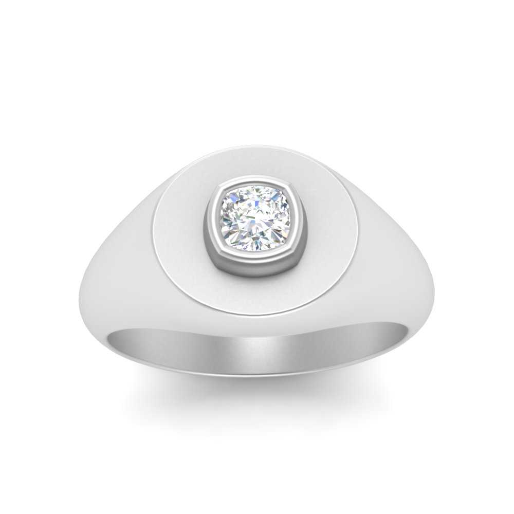 Signet Ring Cushion Cut