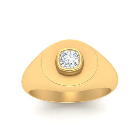 Signet Ring Cushion Cut