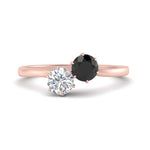 Load image into Gallery viewer, simple-2-stone-black-diamond-engagement-ring-in-rose-gold-FD10037RORGBLACK-NL-RG
