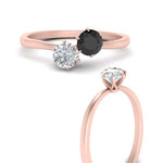 Load image into Gallery viewer, simple-2-stone-black-diamond-engagement-ring-in-rose-gold-FD10037RORGBLACK-NL-RG
