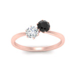 Load image into Gallery viewer, simple-2-stone-black-diamond-engagement-ring-in-rose-gold-FD10037RORGBLACK-NL-RG
