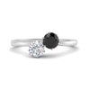 Load image into Gallery viewer, simple-2-stone-black-diamond-engagement-ring-in-white-gold-FD10037RORGBLACK-NL-WG