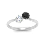 Load image into Gallery viewer, simple-2-stone-black-diamond-engagement-ring-in-white-gold-FD10037RORGBLACK-NL-WG
