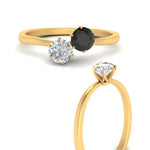 Load image into Gallery viewer, simple-2-stone-black-diamond-engagement-ring-in-yellow-gold-FD10037RORGBLACK-NL-YG
