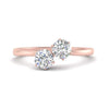 Load image into Gallery viewer, simple-2-stone-diamond-engagement-ring-in-rose-gold-FD10037ROR-NL-RG