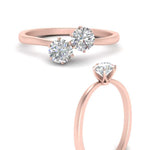 Load image into Gallery viewer, simple-2-stone-diamond-engagement-ring-in-rose-gold-FD10037ROR-NL-RG
