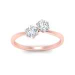 Load image into Gallery viewer, simple-2-stone-diamond-engagement-ring-in-rose-gold-FD10037ROR-NL-RG
