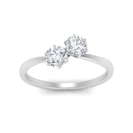 Load image into Gallery viewer, simple-2-stone-diamond-engagement-ring-in-white-gold-FD10037ROR-NL-WG

