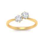 Load image into Gallery viewer, simple-2-stone-diamond-engagement-ring-in-yellow-gold-FD10037ROR-NL-YG
