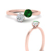 Load image into Gallery viewer, simple-2-stone-emerald-engagement-ring-in-rose-gold-FD10037RORGEMGR-NL-RG