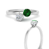 Load image into Gallery viewer, simple-2-stone-emerald-engagement-ring-in-white-gold-FD10037RORGEMGR-NL-WG