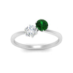 Load image into Gallery viewer, simple-2-stone-emerald-engagement-ring-in-white-gold-FD10037RORGEMGR-NL-WG

