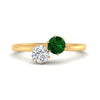 Load image into Gallery viewer, simple-2-stone-emerald-engagement-ring-in-yellow-gold-FD10037RORGEMGR-NL-YG