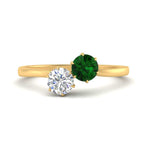 Load image into Gallery viewer, simple-2-stone-emerald-engagement-ring-in-yellow-gold-FD10037RORGEMGR-NL-YG
