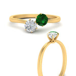 Load image into Gallery viewer, simple-2-stone-emerald-engagement-ring-in-yellow-gold-FD10037RORGEMGR-NL-YG
