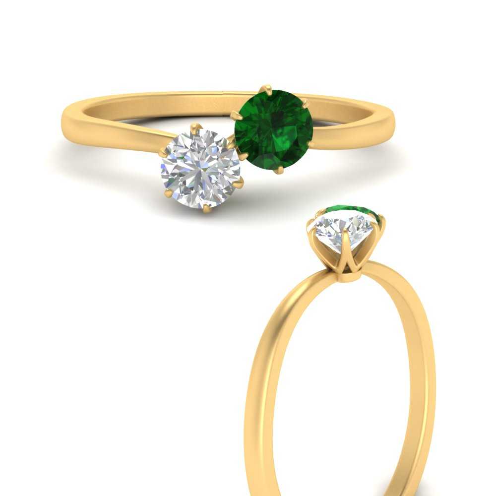 simple-2-stone-emerald-engagement-ring-in-yellow-gold-FD10037RORGEMGR-NL-YG