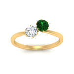 Load image into Gallery viewer, simple-2-stone-emerald-engagement-ring-in-yellow-gold-FD10037RORGEMGR-NL-YG
