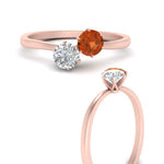 Load image into Gallery viewer, simple-2-stone-orange-sapphire-engagement-ring-in-rose-gold-FD10037RORGSAOR-NL-RG

