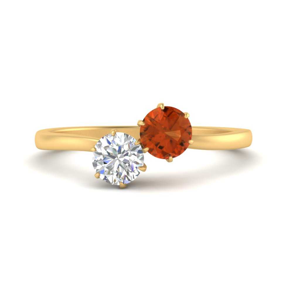 simple-2-stone-orange-sapphire-engagement-ring-in-yellow-gold-FD10037RORGSAOR-NL-YG