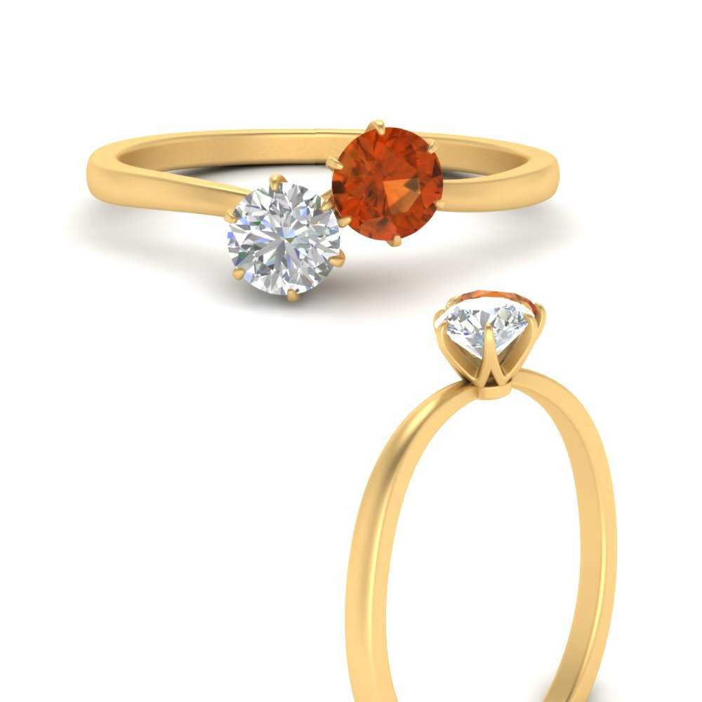 simple-2-stone-orange-sapphire-engagement-ring-in-yellow-gold-FD10037RORGSAOR-NL-YG