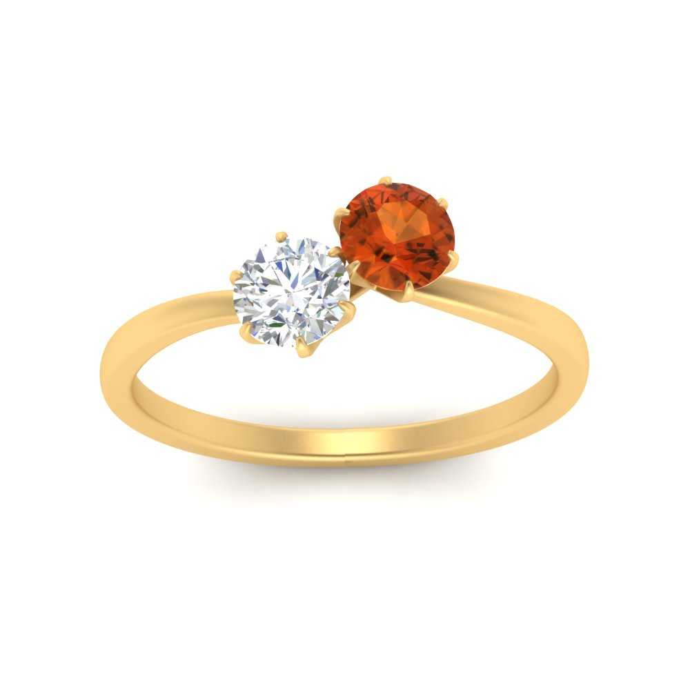 simple-2-stone-orange-sapphire-engagement-ring-in-yellow-gold-FD10037RORGSAOR-NL-YG