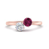 Load image into Gallery viewer, simple-2-stone-pink-sapphire-engagement-ring-in-rose-gold-FD10037RORGSADRPI-NL-RG