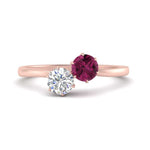Load image into Gallery viewer, simple-2-stone-pink-sapphire-engagement-ring-in-rose-gold-FD10037RORGSADRPI-NL-RG
