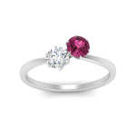 Load image into Gallery viewer, simple-2-stone-pink-sapphire-engagement-ring-in-white-gold-FD10037RORGSADRPI-NL-WG
