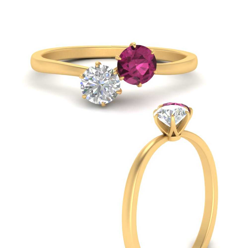 simple-2-stone-pink-sapphire-engagement-ring-in-yellow-gold-FD10037RORGSADRPI-NL-YG