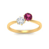Load image into Gallery viewer, simple-2-stone-pink-sapphire-engagement-ring-in-yellow-gold-FD10037RORGSADRPI-NL-YG
