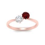Load image into Gallery viewer, simple-2-stone-ruby-engagement-ring-in-rose-gold-FD10037RORGRUDR-NL-RG
