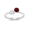 Load image into Gallery viewer, simple-2-stone-ruby-engagement-ring-in-white-gold-FD10037RORGRUDR-NL-WG