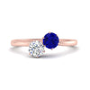 Load image into Gallery viewer, simple-2-stone-sapphire-engagement-ring-in-rose-gold-FD10037RORGSABL-NL-RG