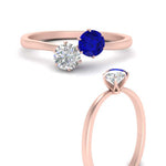 Load image into Gallery viewer, simple-2-stone-sapphire-engagement-ring-in-rose-gold-FD10037RORGSABL-NL-RG
